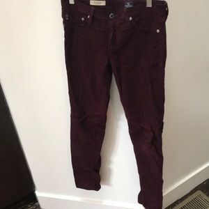 AG skinny burgundy cords